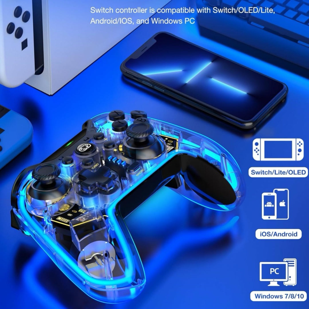Gaming Controller Neon RGB Multi-color Illuminated Gaming Controller